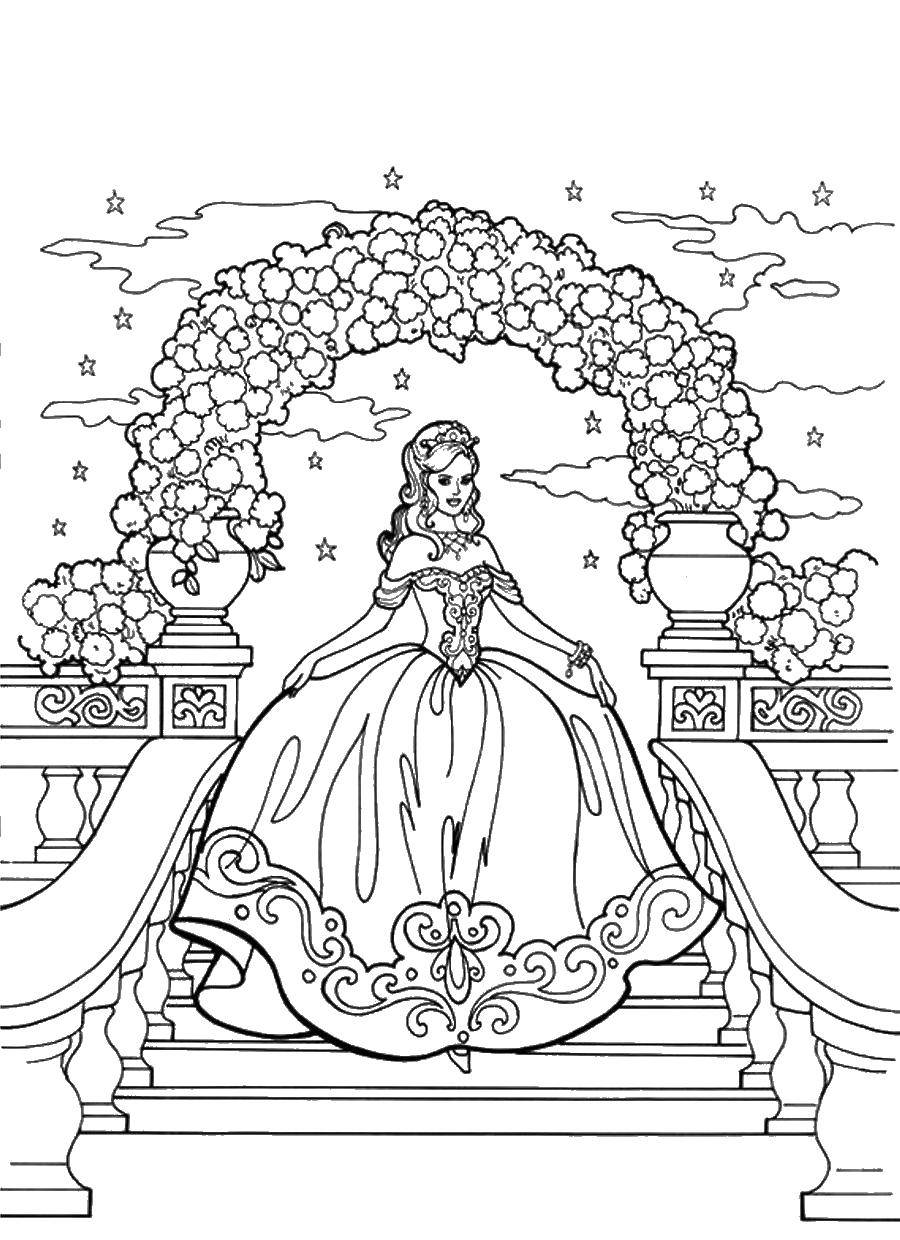 Coloring The bride at the altar. Category Wedding. Tags:  wedding, dress, bride, altar.