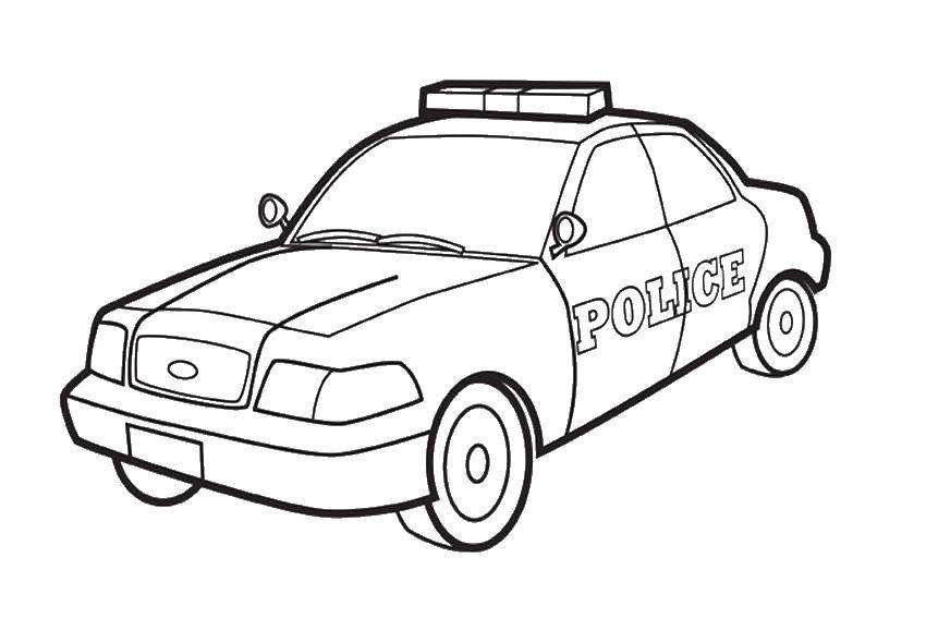 Название: Раскраска Полицейская машина. Категория: Машины. Теги: Полиция, машина.