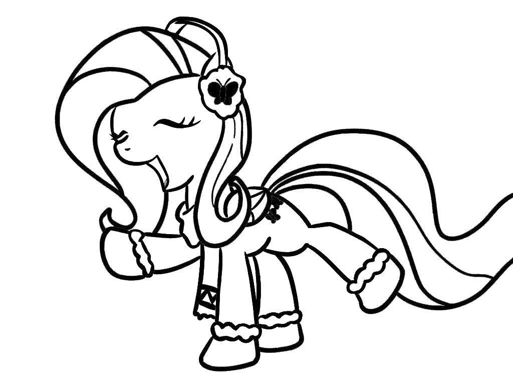 Coloring Pony headphones. Category my little pony. Tags:  ponies, headphones, tail.