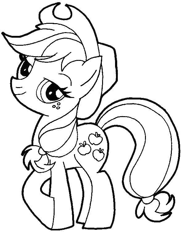 Coloring The pony in the hat. Category my little pony. Tags:  pony, apples, hat.