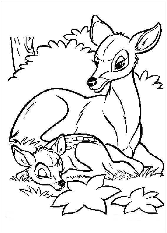 Название: Раскраска Рисунок бэмби. Категория: домашние животные. Теги: олень.
