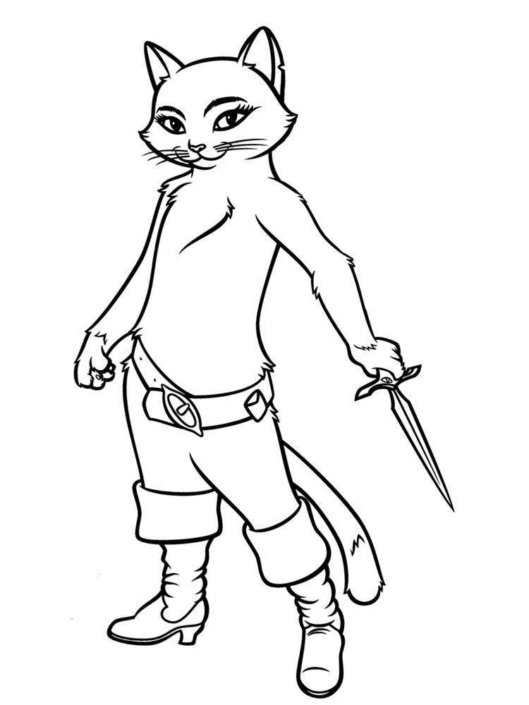 Coloring Drawing puss in boots. Category Pets allowed. Tags:  cat, cat.