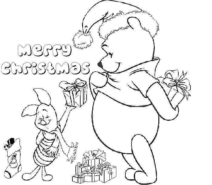 Coloring Christmas. Category Christmas. Tags:  Christmas, Winnie the Pooh, Piglet.
