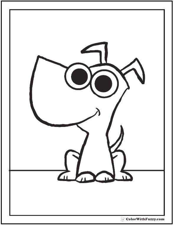 Название: Раскраска Щеночек и глазки. Категория: Собака. Теги: щенок, глаза, хвост.