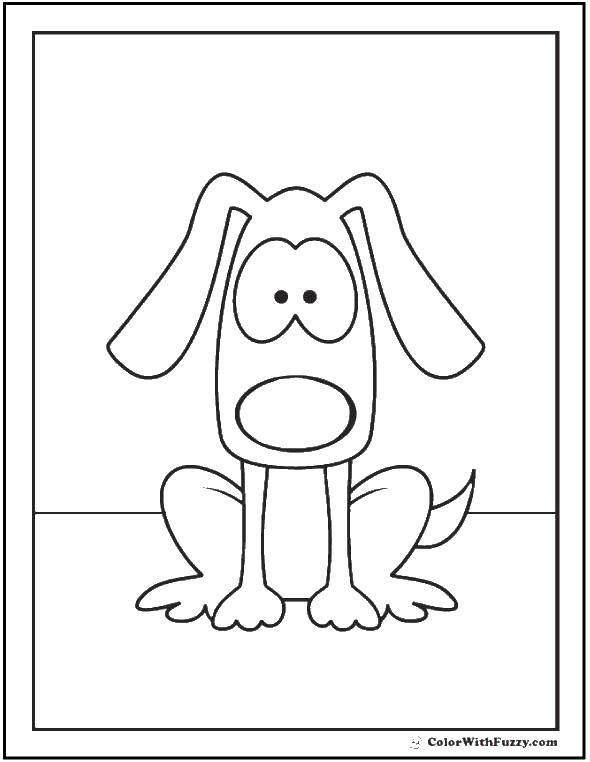Название: Раскраска Щенок и круглый нос. Категория: Собака. Теги: щенок, нос, уши.