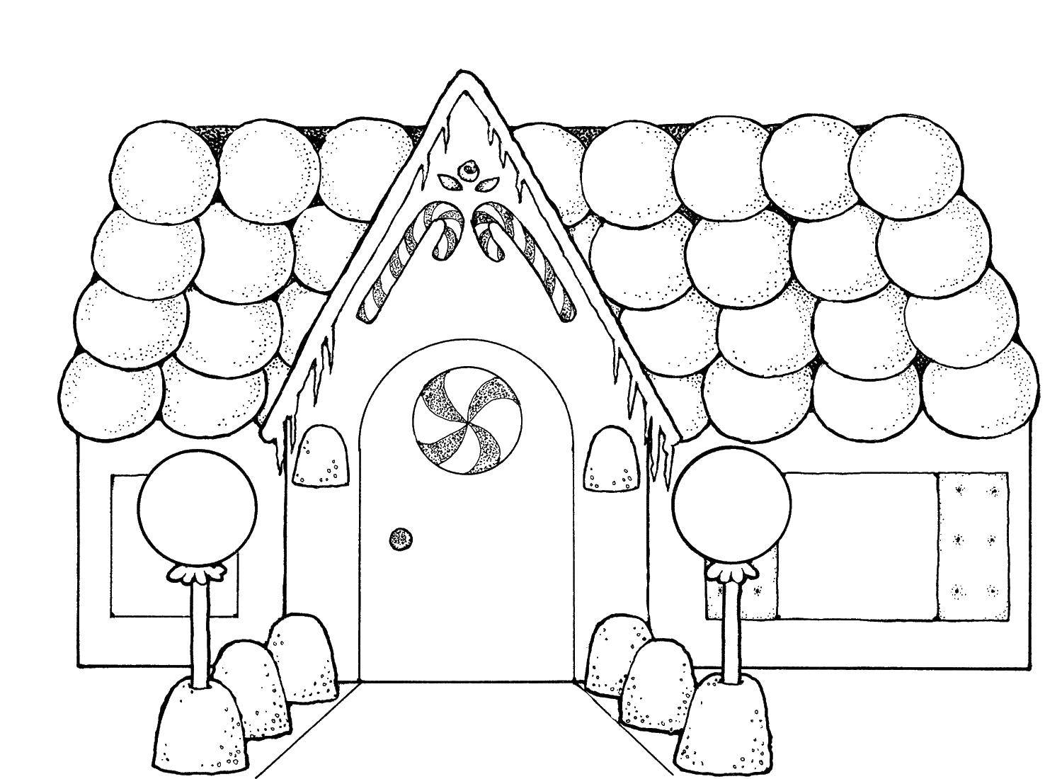 Coloring Sweet house. Category Coloring house. Tags:  house, sweets, candy.