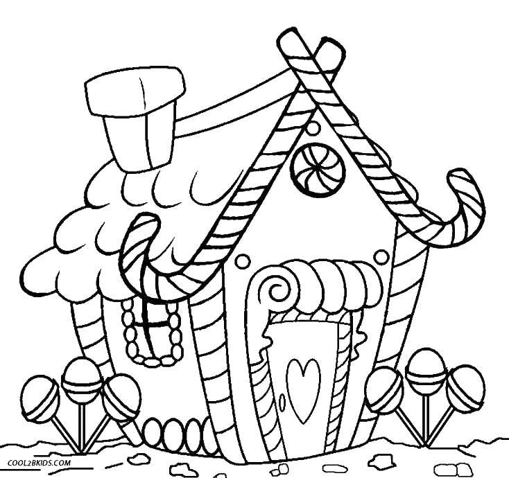 Coloring Sweet house. Category sweets. Tags:  sweets, house of sweets.