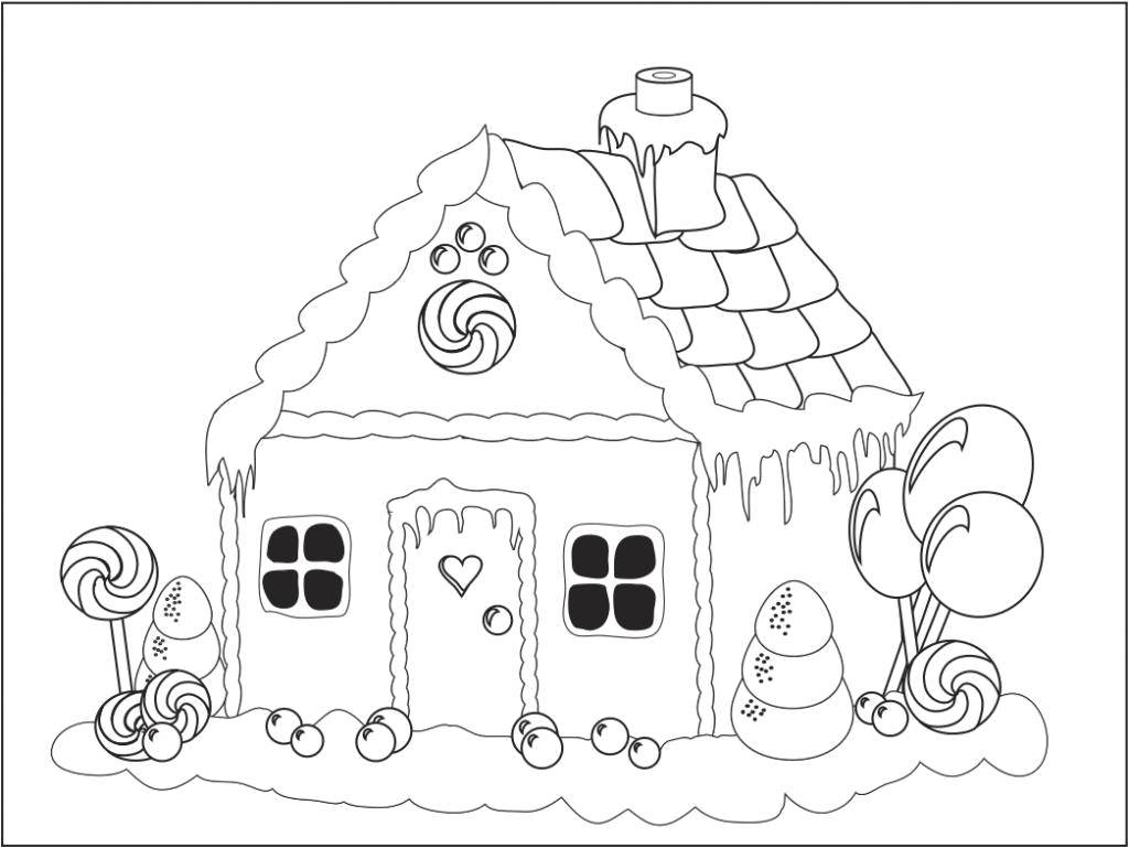 Coloring Sweets and house. Category Coloring house. Tags:  House, building.