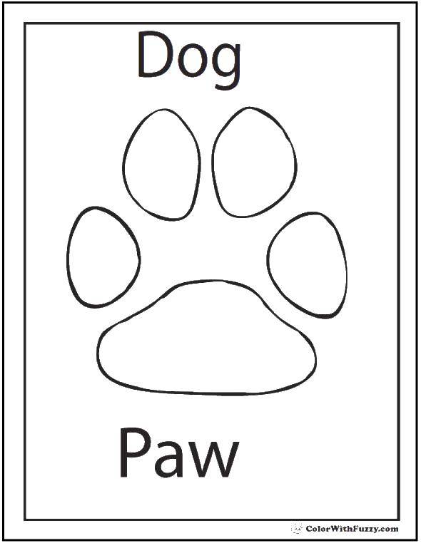 Coloring A trace of dog paws. Category Animal tracks. Tags:  traces , dog, paws.