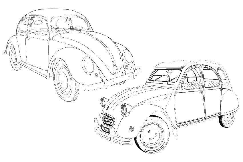 Coloring Vintage cars. Category Machine . Tags:  Machine, vintage.