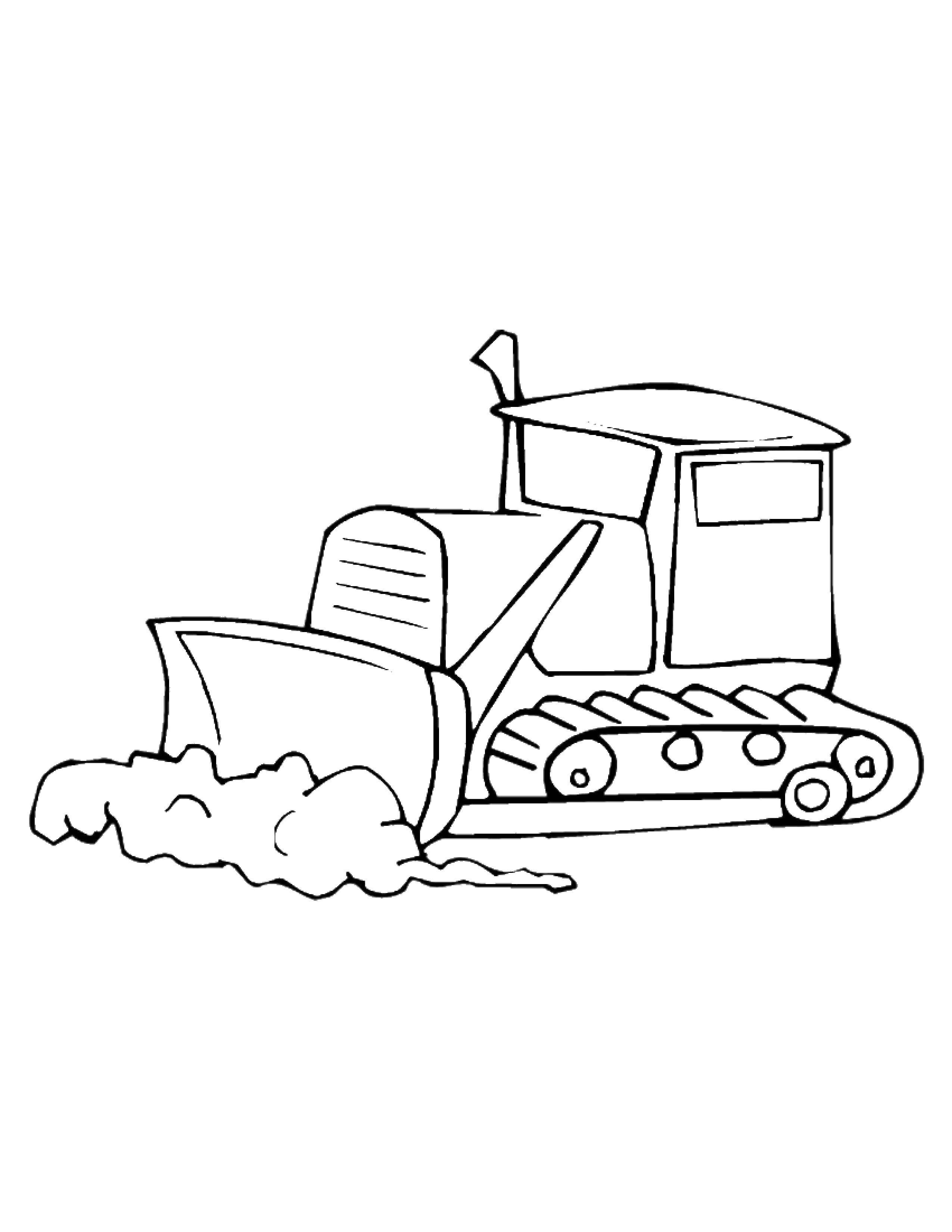 Название: Раскраска Трактор и земля. Категория: машины. Теги: трактор, ковш, земля.