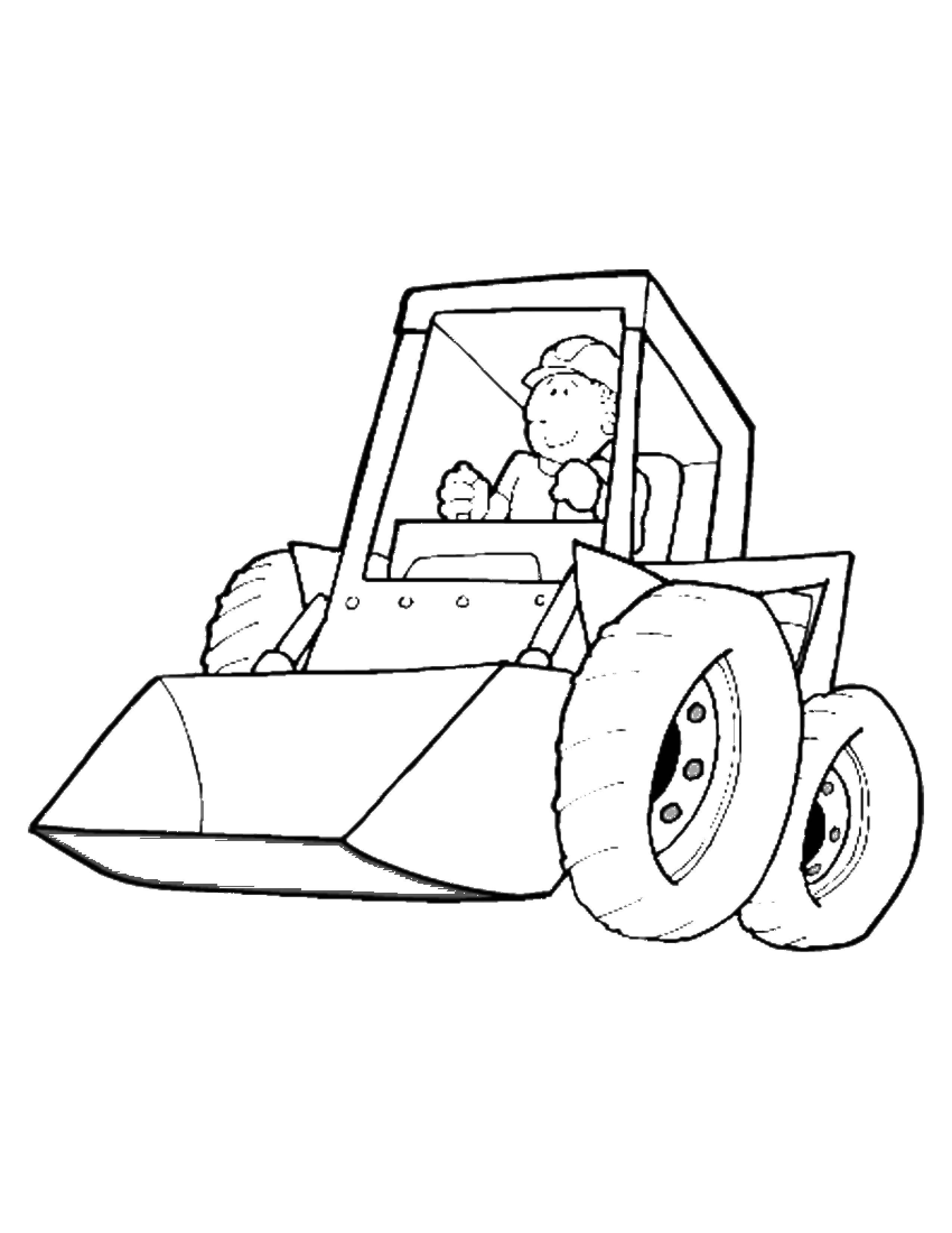 Coloring Tractor driving. Category transportation. Tags:  Transport, tractor.