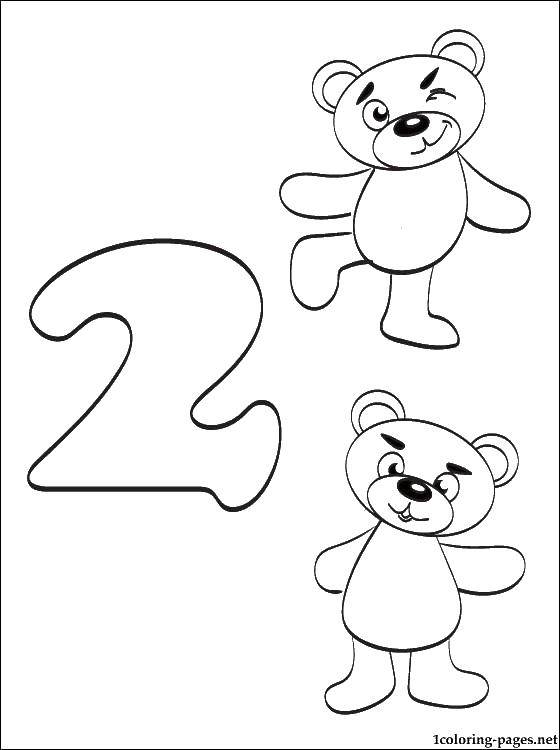 Coloring The figure and two bears. Category Numbers. Tags:  numbers, bears.