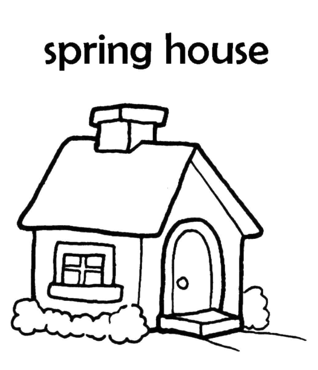 Название: Раскраска Весенний дом. Категория: Раскраски дом. Теги: дома, весна.