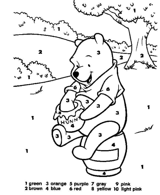 Coloring Winnie the Pooh and jar of honey. Category That number. Tags:  Winnie, bear, the Bank, honey.