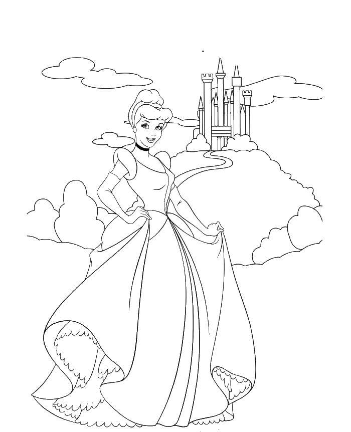 Coloring Cinderella castle. Category Locks . Tags:  castles, Cinderella, Princess.