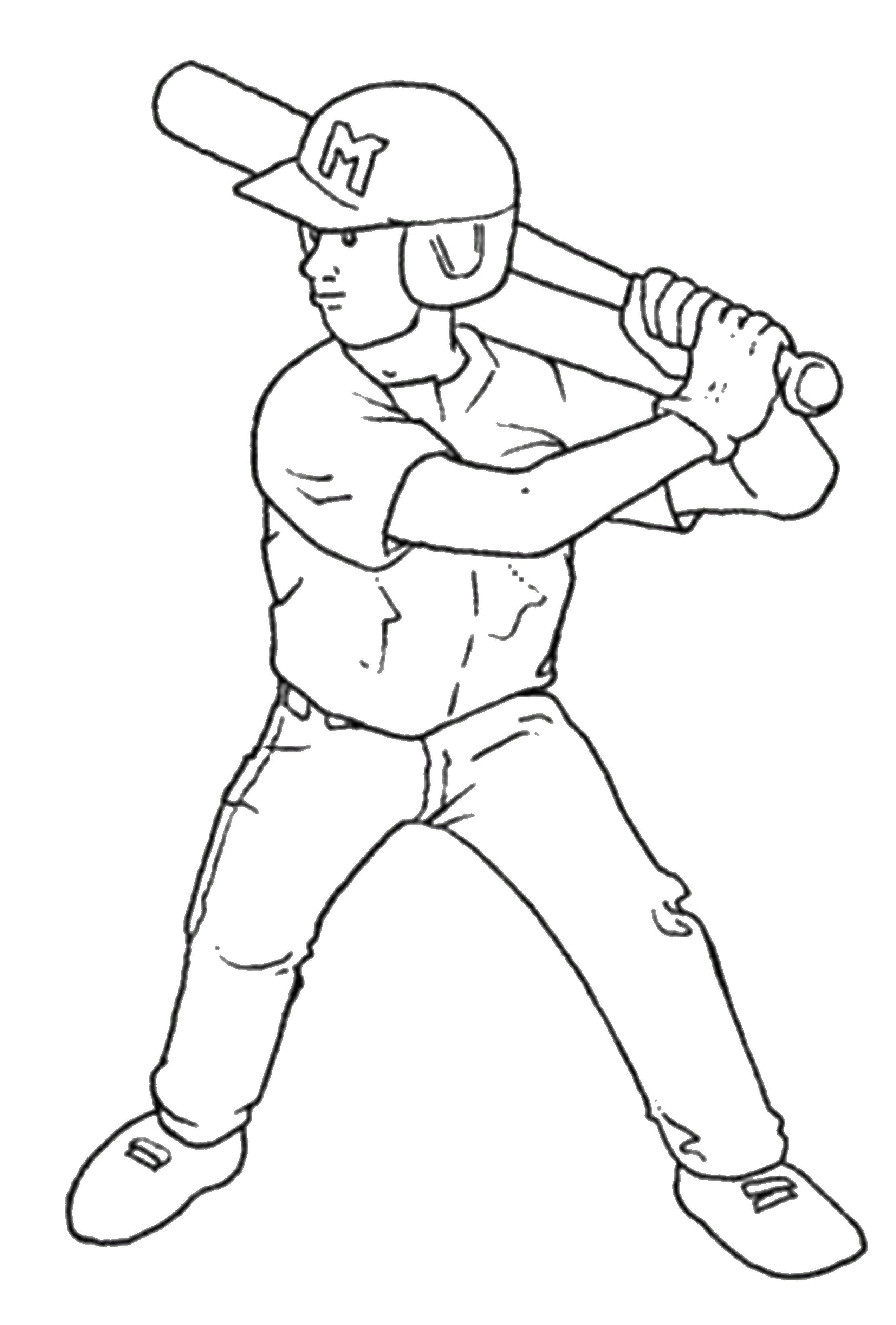 Coloring Baseball player. Category For boys . Tags:  for boys, sports, baseball.