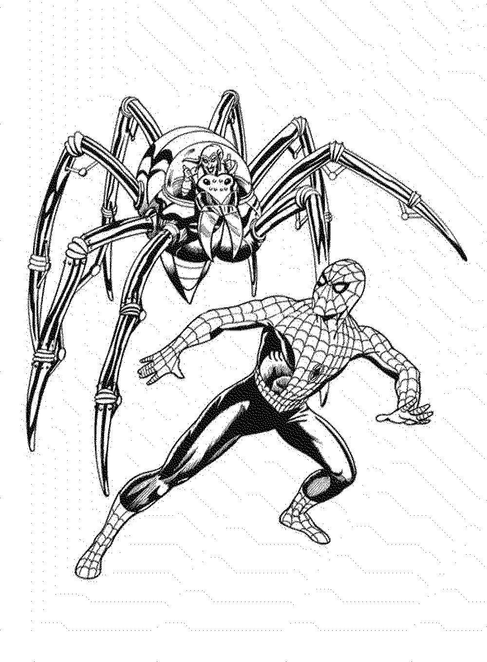 Название: Раскраска Человек паук сражается с врагом. Категория: Комиксы. Теги: Комиксы, Спайдермэн, Человек Паук.