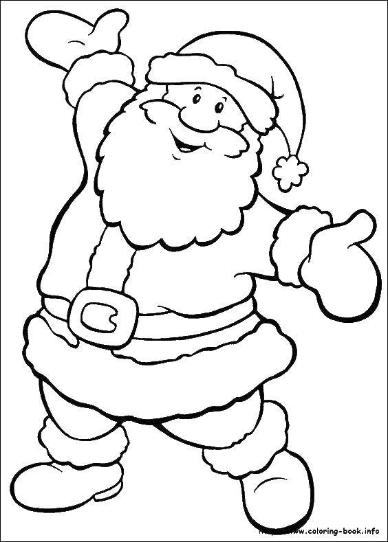Название: Раскраска Дед морозе с бородой. Категория: Рождество. Теги: дед мороз, борода, колпак, пояс.