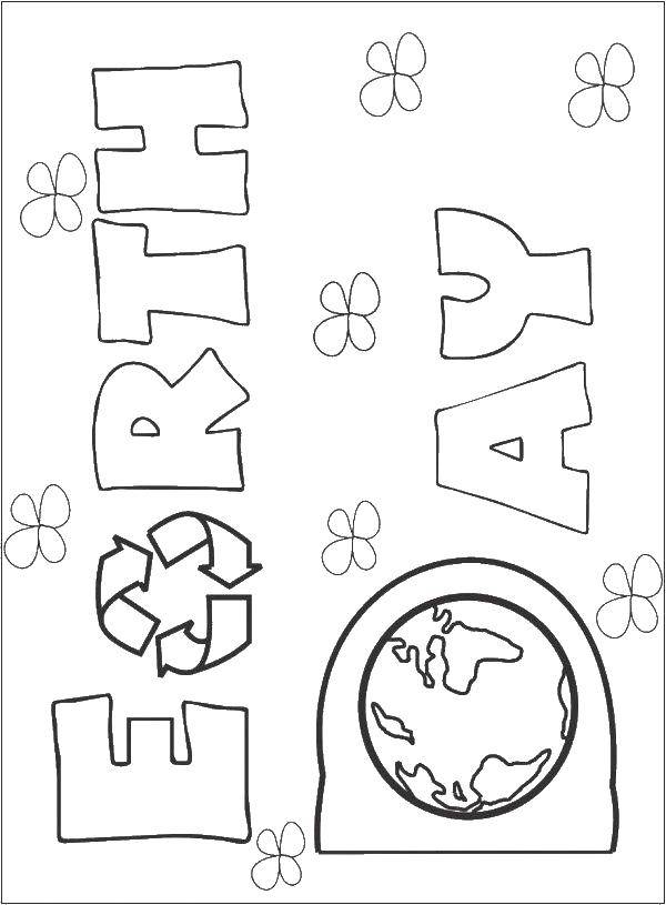 Coloring Earth day. Category the holidays. Tags:  earth day, holidays.