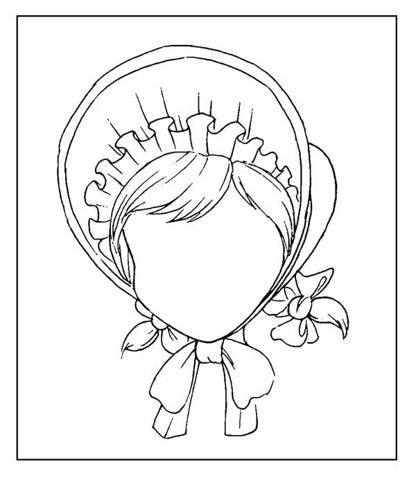 Coloring The girl in the bonnet. Category face. Tags:  Face.