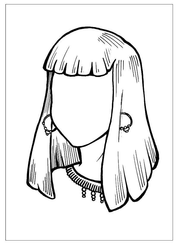 Coloring The girl with the bangs. Category face. Tags:  Face.