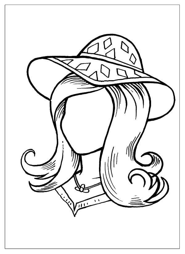 Coloring The girl in the hat. Category face. Tags:  Face.