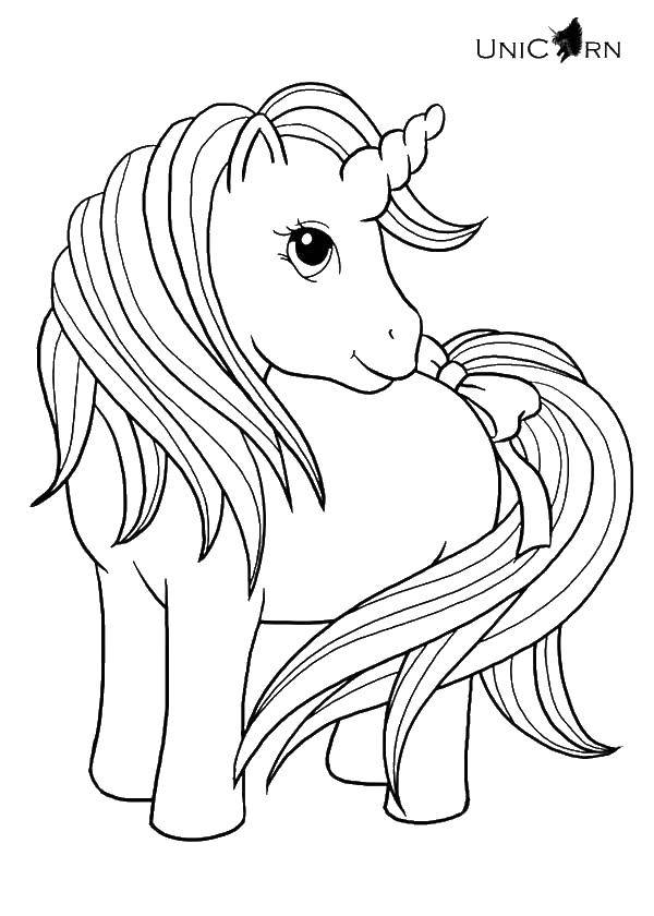 Coloring Edinoroses. Category coloring. Tags:  for children, the unicorn.