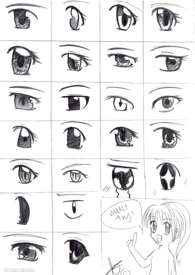 Название: Раскраска Глаза в аниме. Категория: аниме. Теги: аниме, глаза.