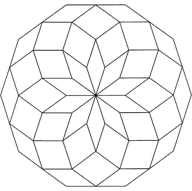 Coloring Faceted flower. Category Patterns. Tags:  patterns, flowers, anti-stress.