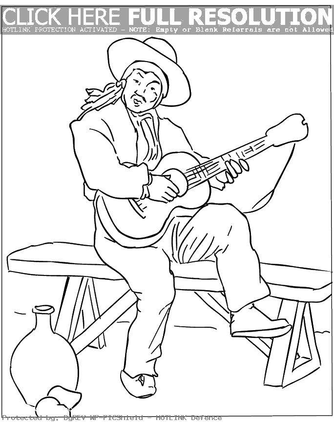 Coloring The Spaniard with the guitar. Category Spanish. Tags:  Spanish, Spain.