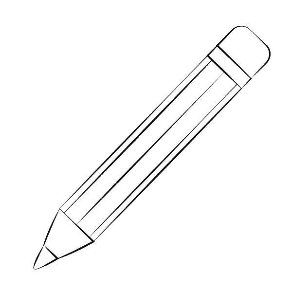 Название: Раскраска Карандаш с резинкой. Категория: карандаш. Теги: Карандаши.