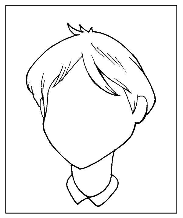 Coloring The contour of the head boy. Category coloring. Tags:  outline , head, boy.