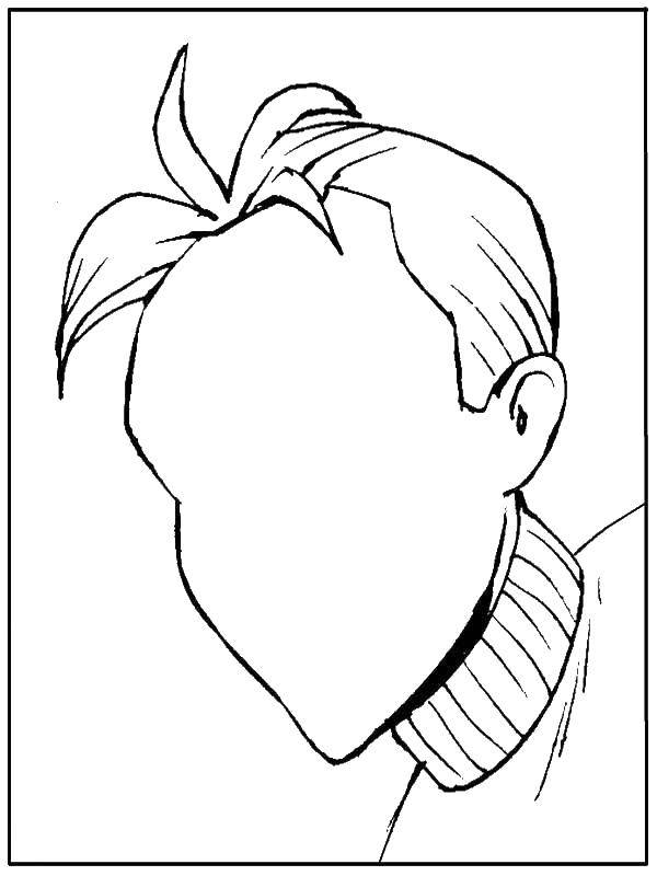 Coloring The contour of the head men. Category mom portrait. Tags:  outline , head, hair.