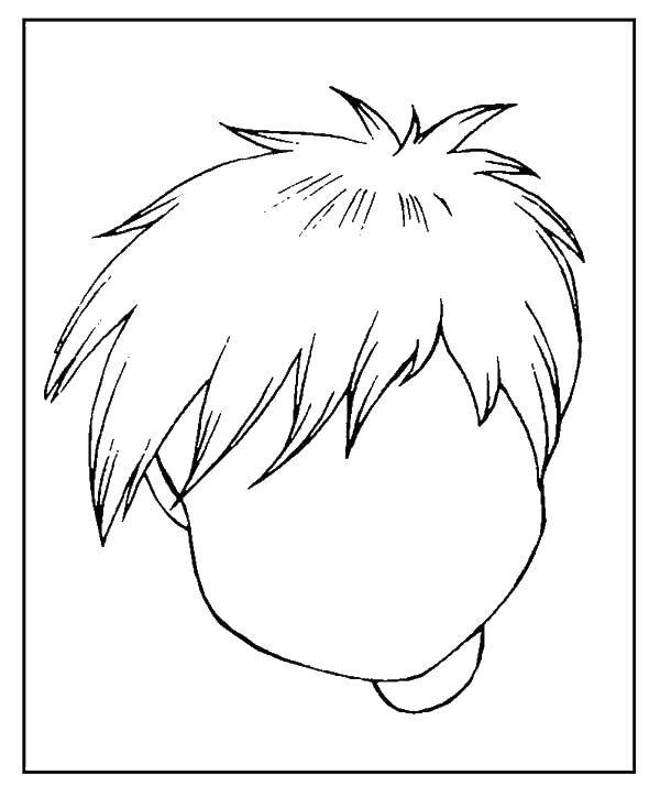 Coloring The contour of the head with hair. Category coloring. Tags:  outline , head, hair.