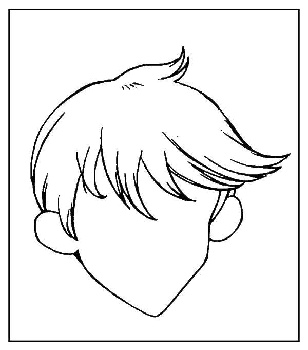Coloring The contour of the head. Category coloring. Tags:  outline , head, boy.