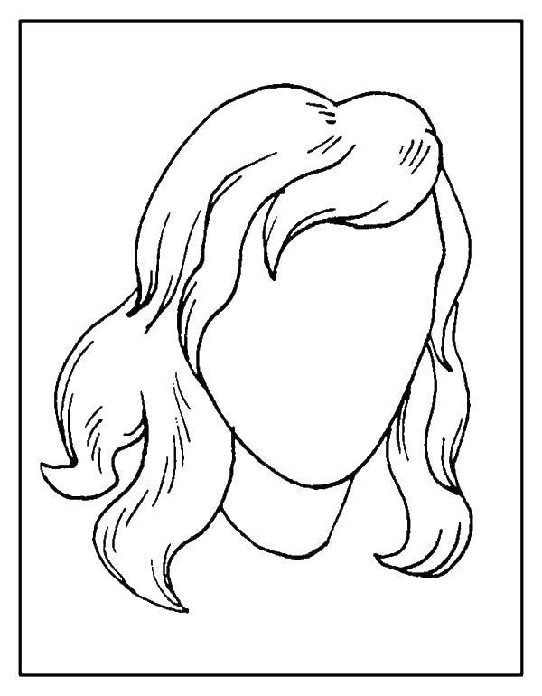 Название: Раскраска Контур женской головы. Категория: раскраски. Теги: контур, голова, волосы.