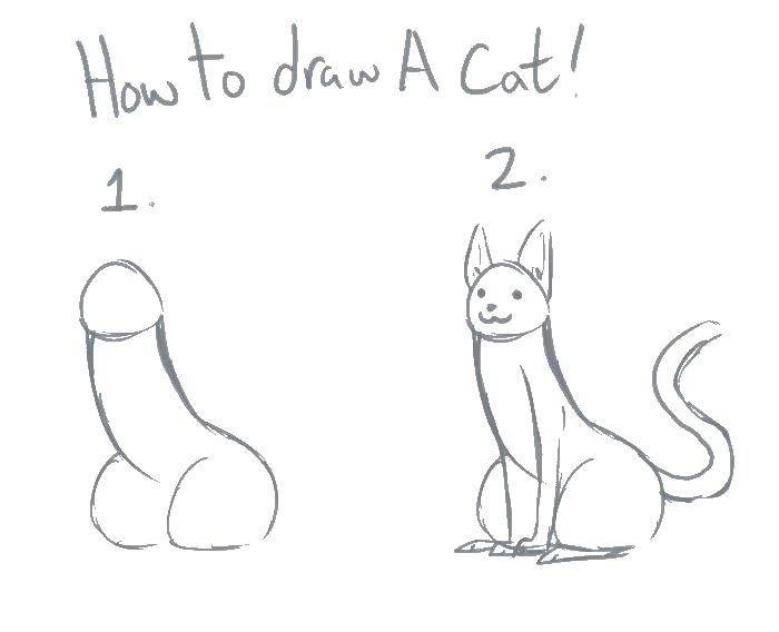 Название: Раскраска Кот пошагово. Категория: как нарисовать пошагово. Теги: кот, хвост, лапы.