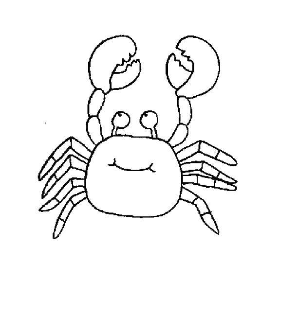 Coloring Crab with claws. Category Marine animals. Tags:  crab, claws, eyes.
