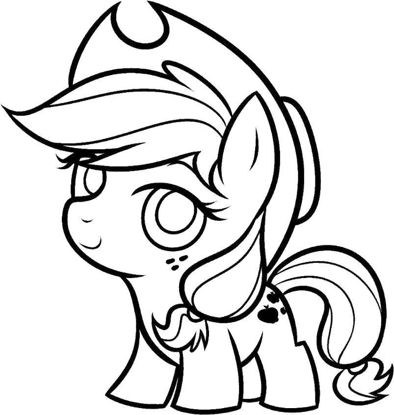 Coloring Little pony in the hat. Category my little pony. Tags:  my little pony, animation, pony.