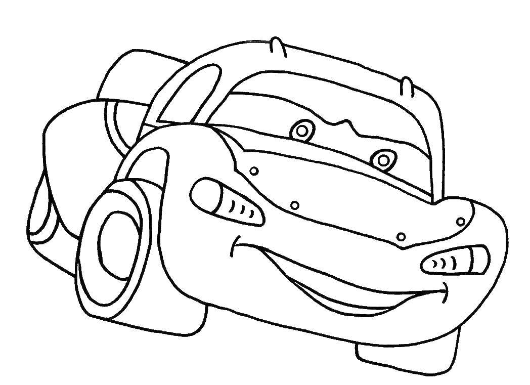 Название: Раскраска Машинка из мультфильма  тачки . Категория: Диснеевские мультфильмы. Теги: Дисней,  Тачки .