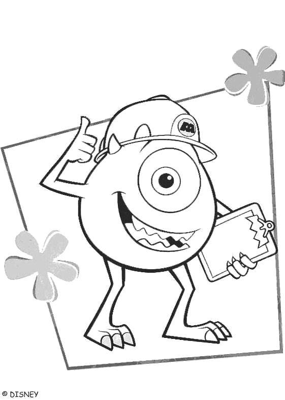 monsters inc mike coloring pages
