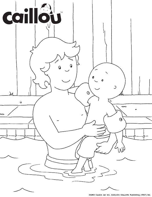 Название: Раскраска Папа и мальчик в бассейне. Категория: Семья. Теги: папа, мальчик, вода.