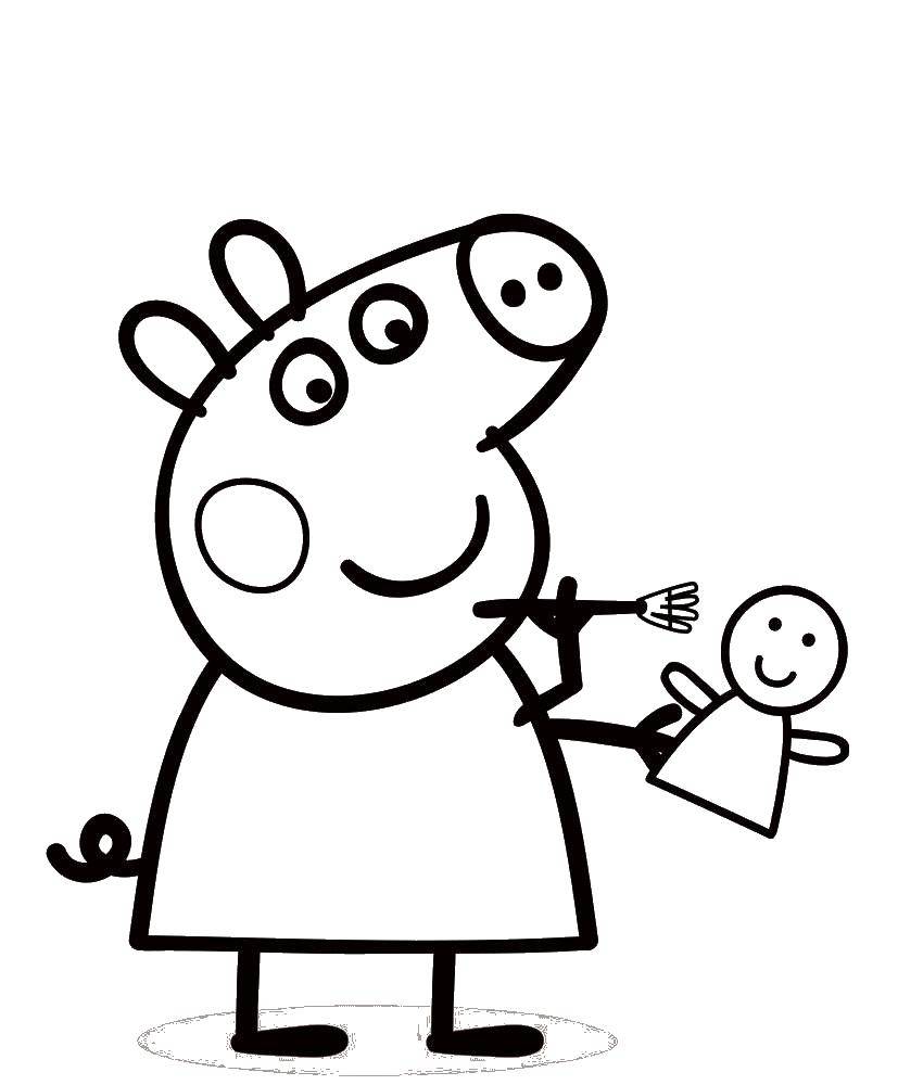 Coloring Coloring doll. Category Peppa Pig. Tags:  Peppa Pig.