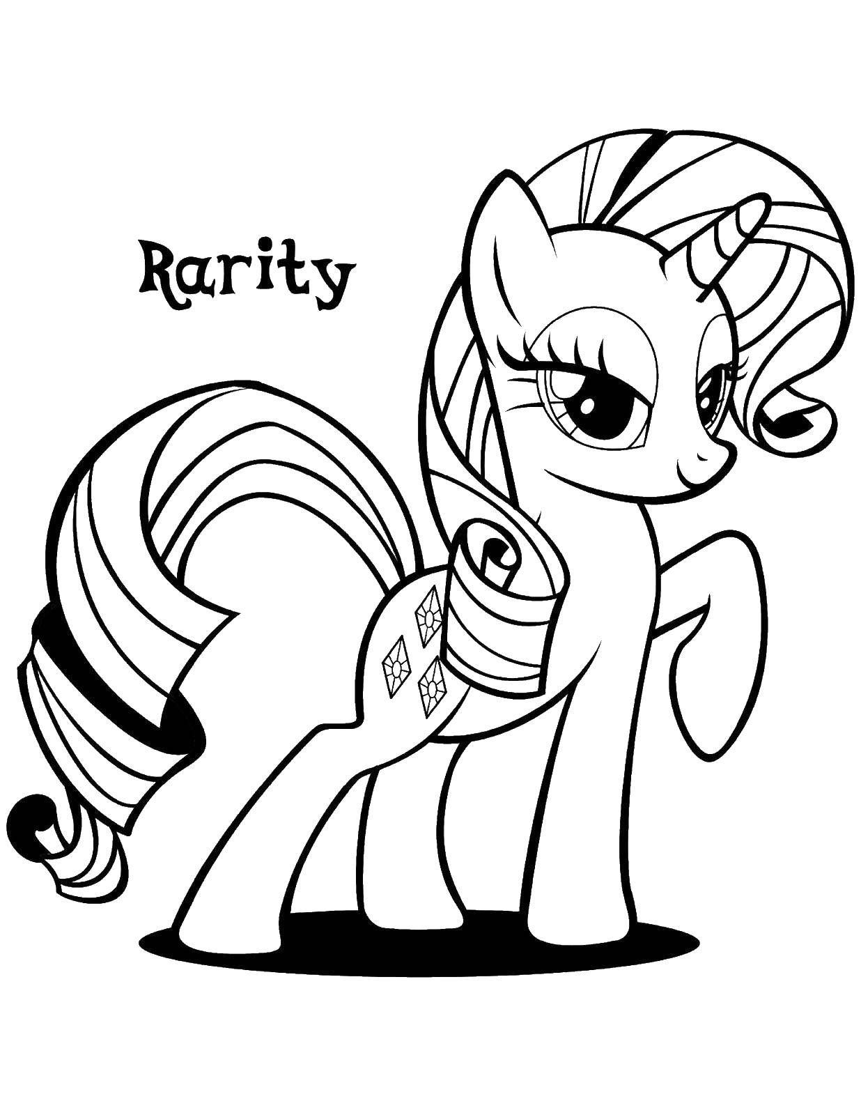 Название: Раскраска Рэрити. Категория: мой маленький пони. Теги: мой маленький пони, мультфильмы, пони, рэрити.