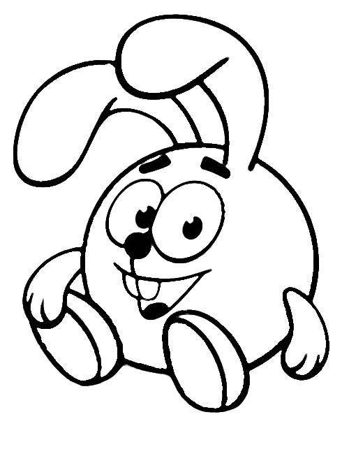 Название: Раскраска Рисунок крош заяц из смешариков. Категория: домашние животные. Теги: Крош.