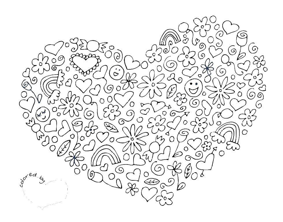 Coloring Heart. Category Patterns. Tags:  patterns, heart, hearts.