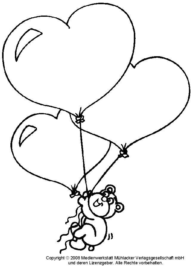 Название: Раскраска Шары сердца. Категория: воздушный шар. Теги: Воздушные шарики.