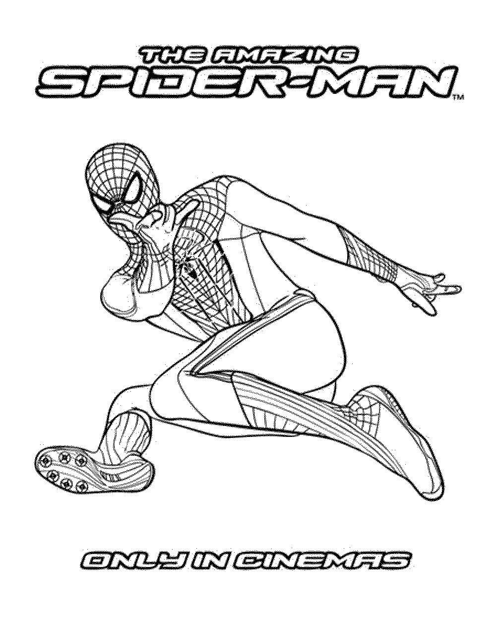 Название: Раскраска Спайдермен. Категория: Для мальчиков. Теги: фильм, мультфильм, человек паук, спайдермен.