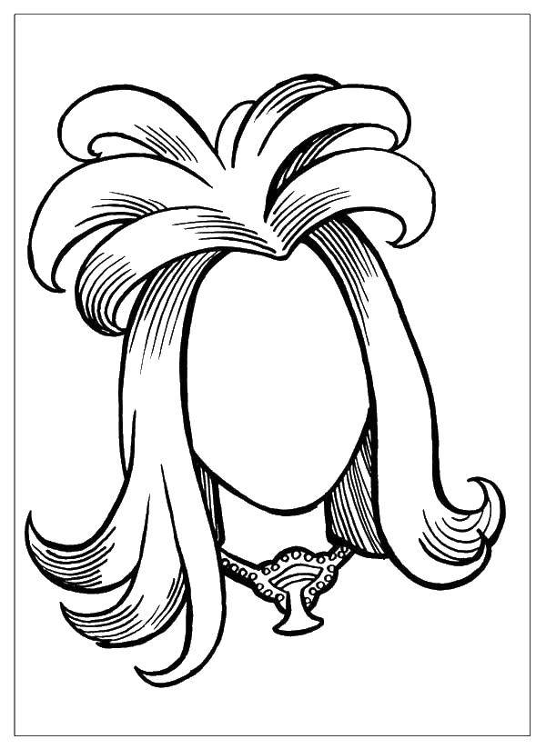 wig coloring page